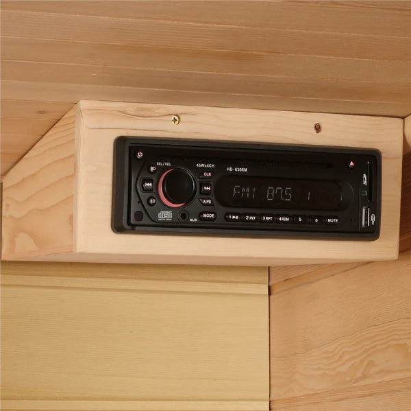 Avignon 3-Person Corner Near Zero EMF Infrared Sauna - Canadian Red Cedar