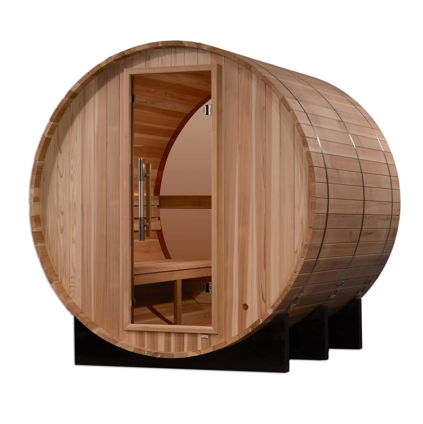 Zurich 4-Person Outdoor Barrel Sauna with Bronze Privacy Glass