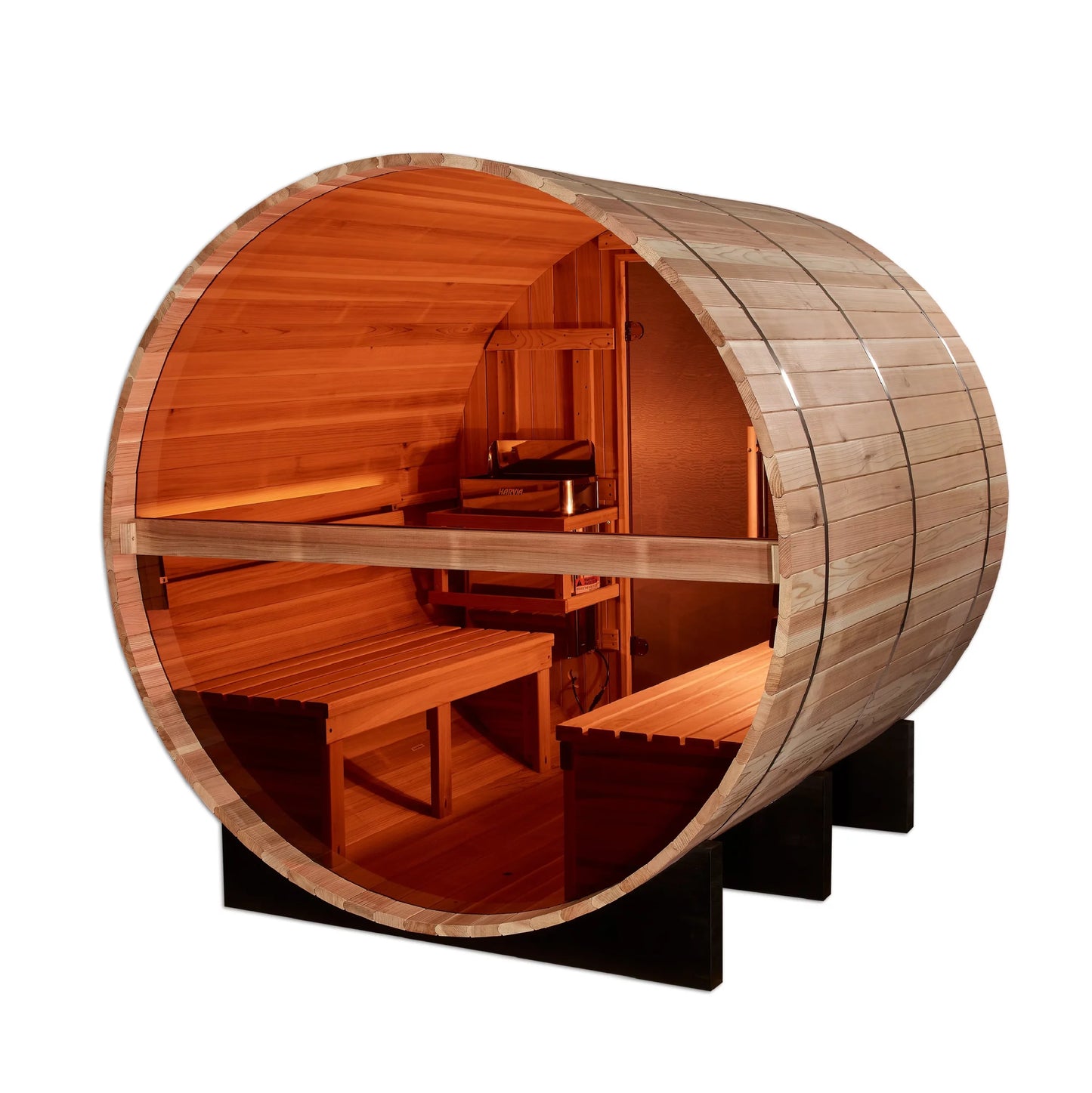 Zurich 4-Person Outdoor Barrel Sauna with Bronze Privacy Glass