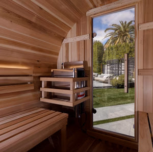 Zurich 4-Person Outdoor Barrel Sauna with Bronze Privacy Glass