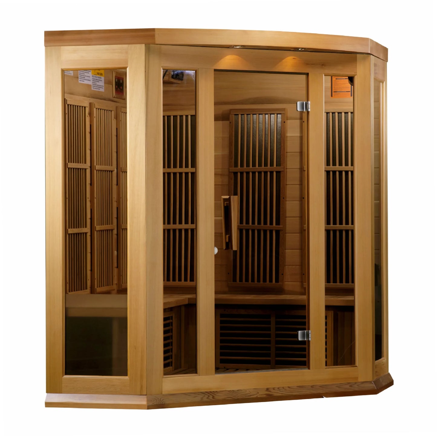 Avignon 3-Person Corner Near Zero EMF Infrared Sauna - Canadian Red Cedar
