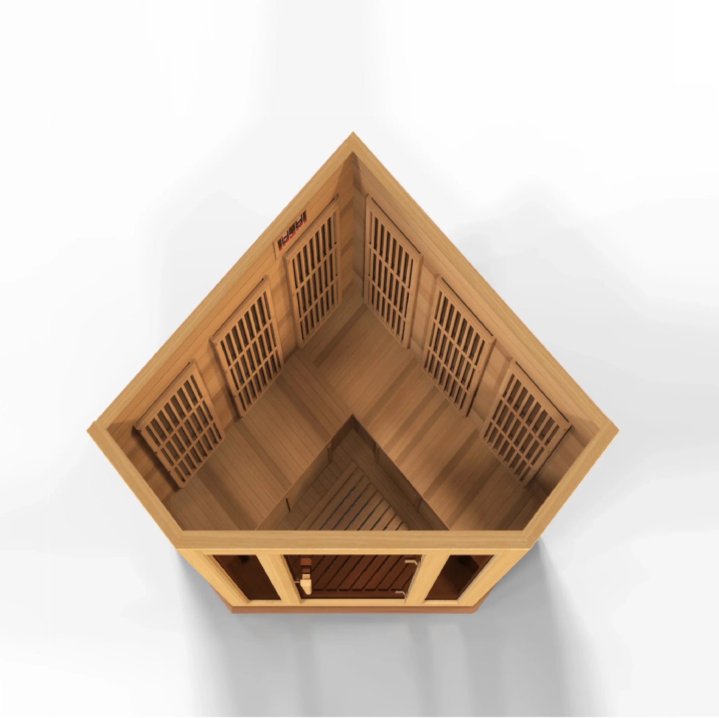 Avignon 3-Person Corner Near Zero EMF Infrared Sauna - Canadian Red Cedar