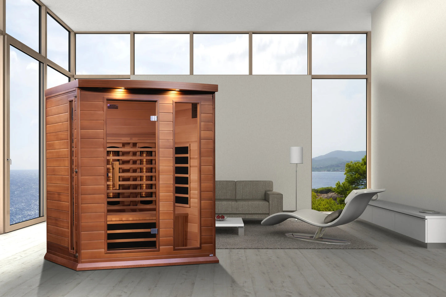 Montilemar 3-Person Full Spectrum Infrared Sauna - Canadian Red Cedar